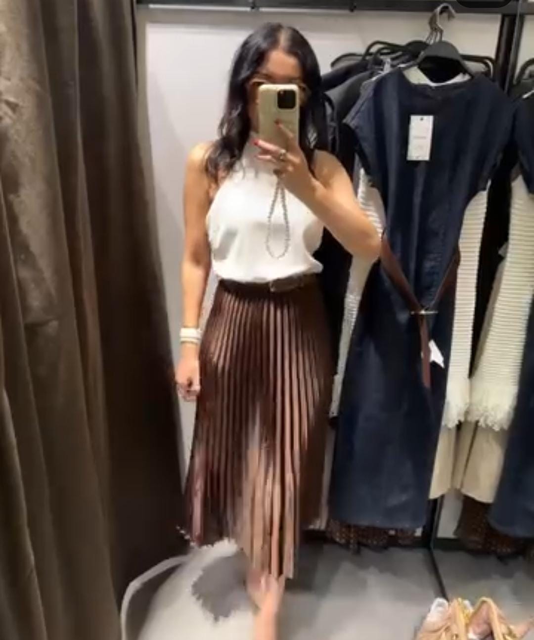 Combination Pleated Dress FT273