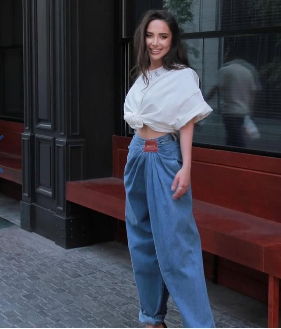 Denim Draped Jeans FT275