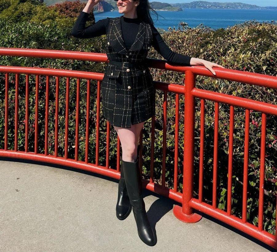 Woolen Inner With Textured Tweed Dress FT280