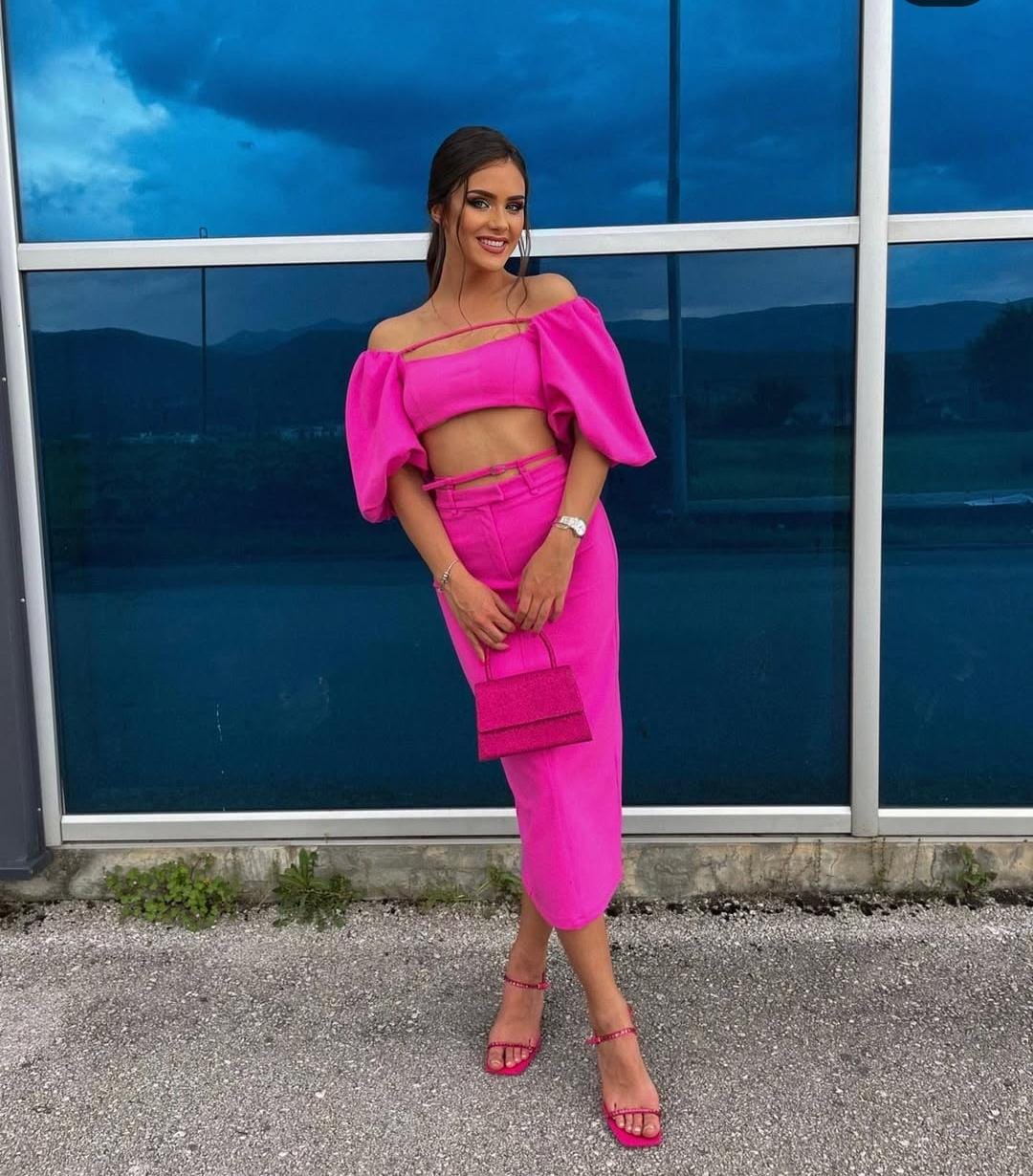 Beautiful Pink Skirt Co-Ord set FT285