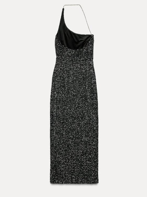 Stunning Asymmetric Sequence Dress FT294
