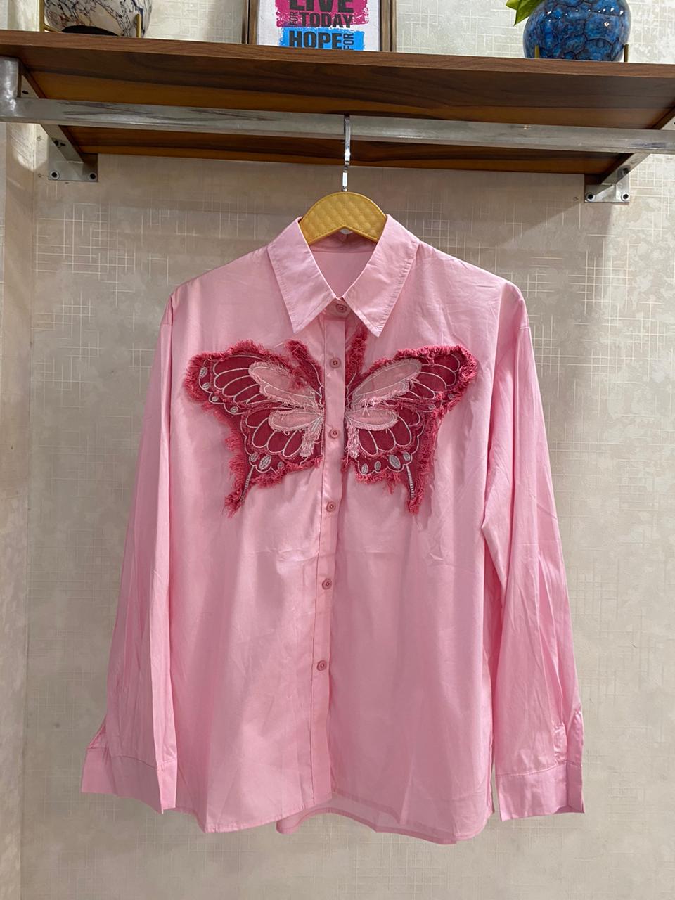 Beautiful Butterfly Patchwork Shirt FT296