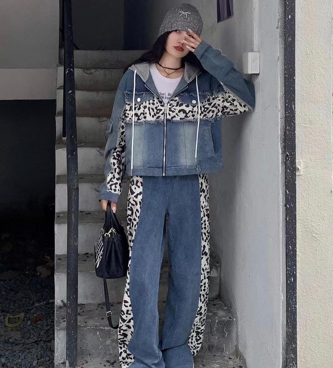 Denim Hooded Co-Ord Set FT300