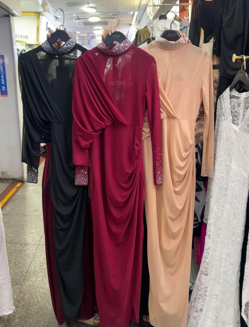 Embellished draped gown/dress FT304