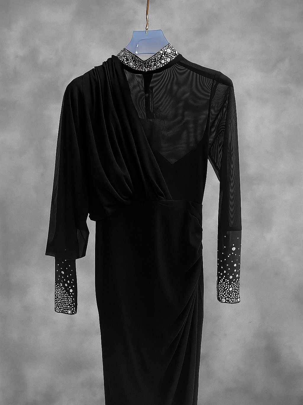 Embellished draped gown/dress FT304