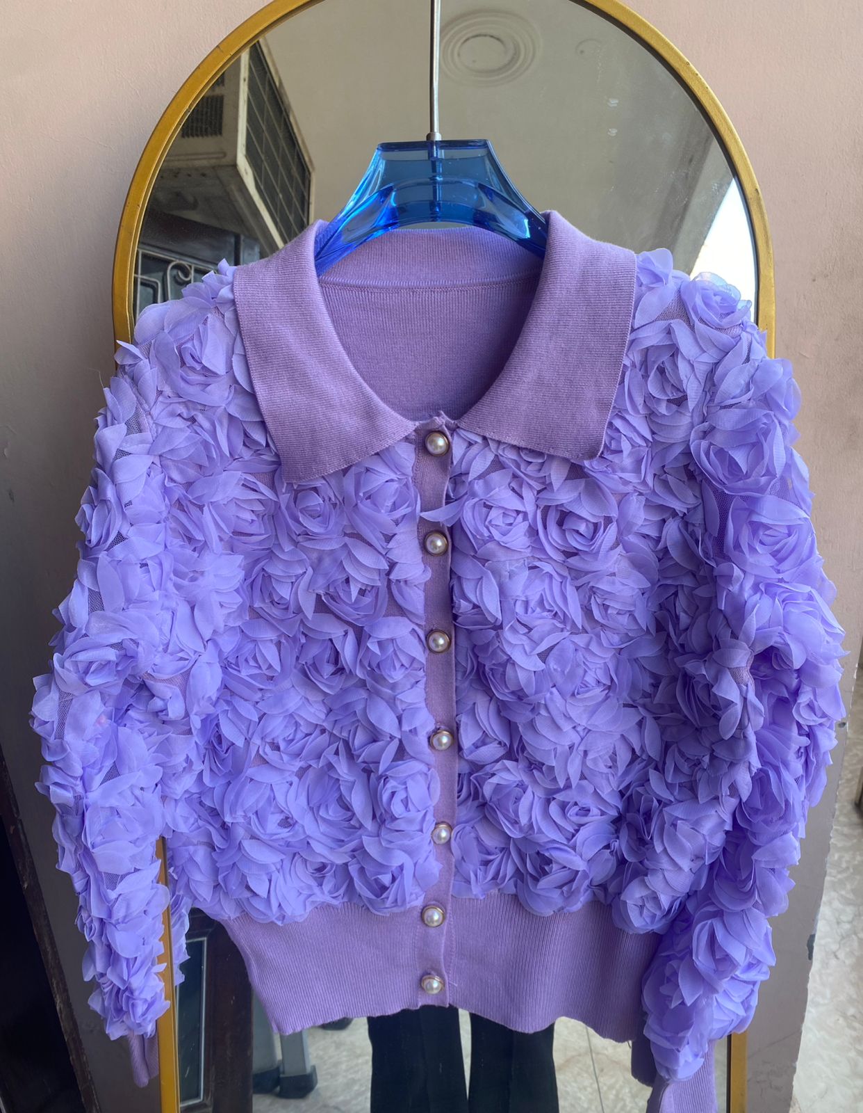 Floral Pearl Buttons Cardigan FT308