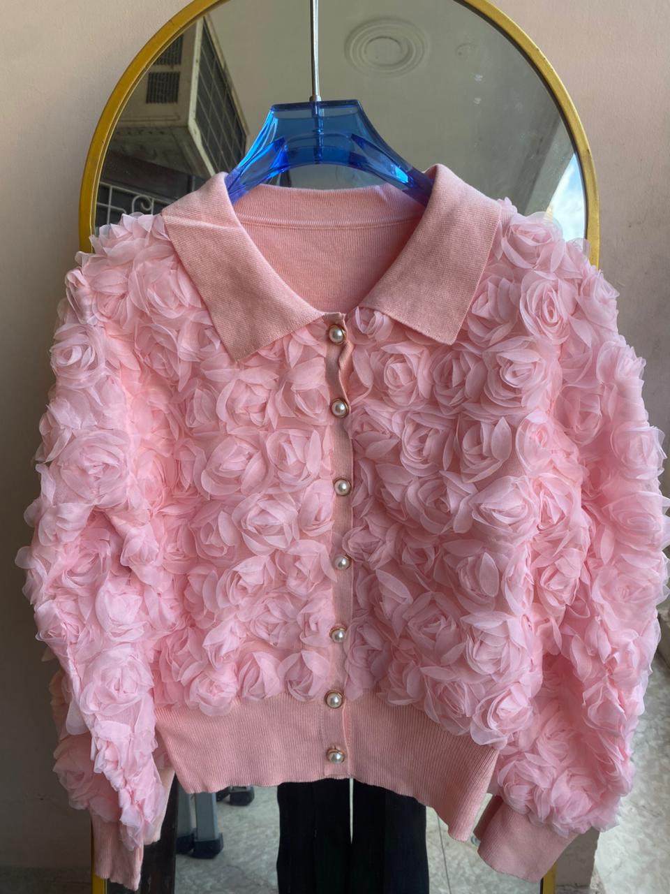 Floral Pearl Buttons Cardigan FT308