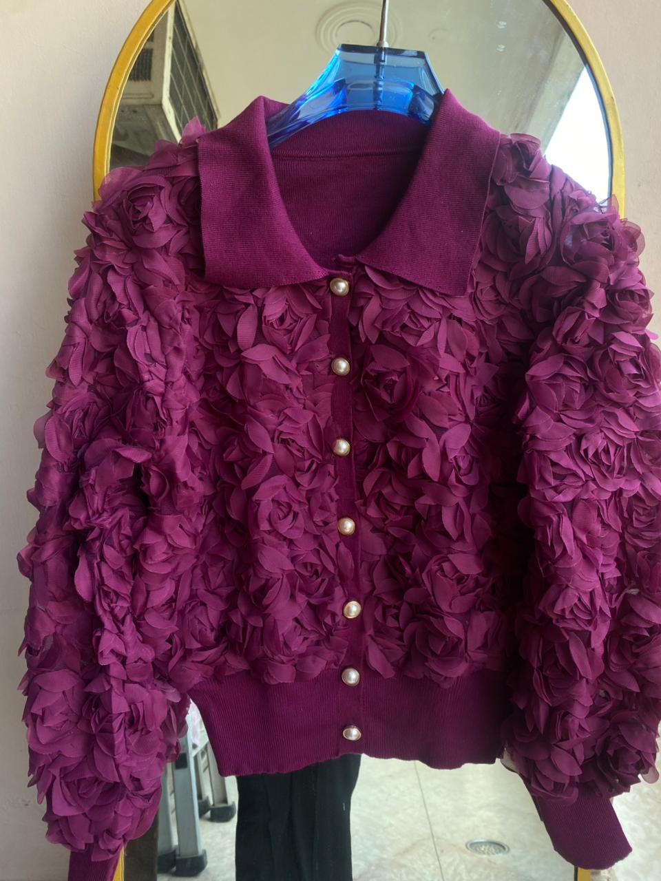 Floral Pearl Buttons Cardigan FT308