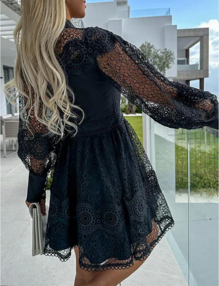 Lace cutwork dress FT312
