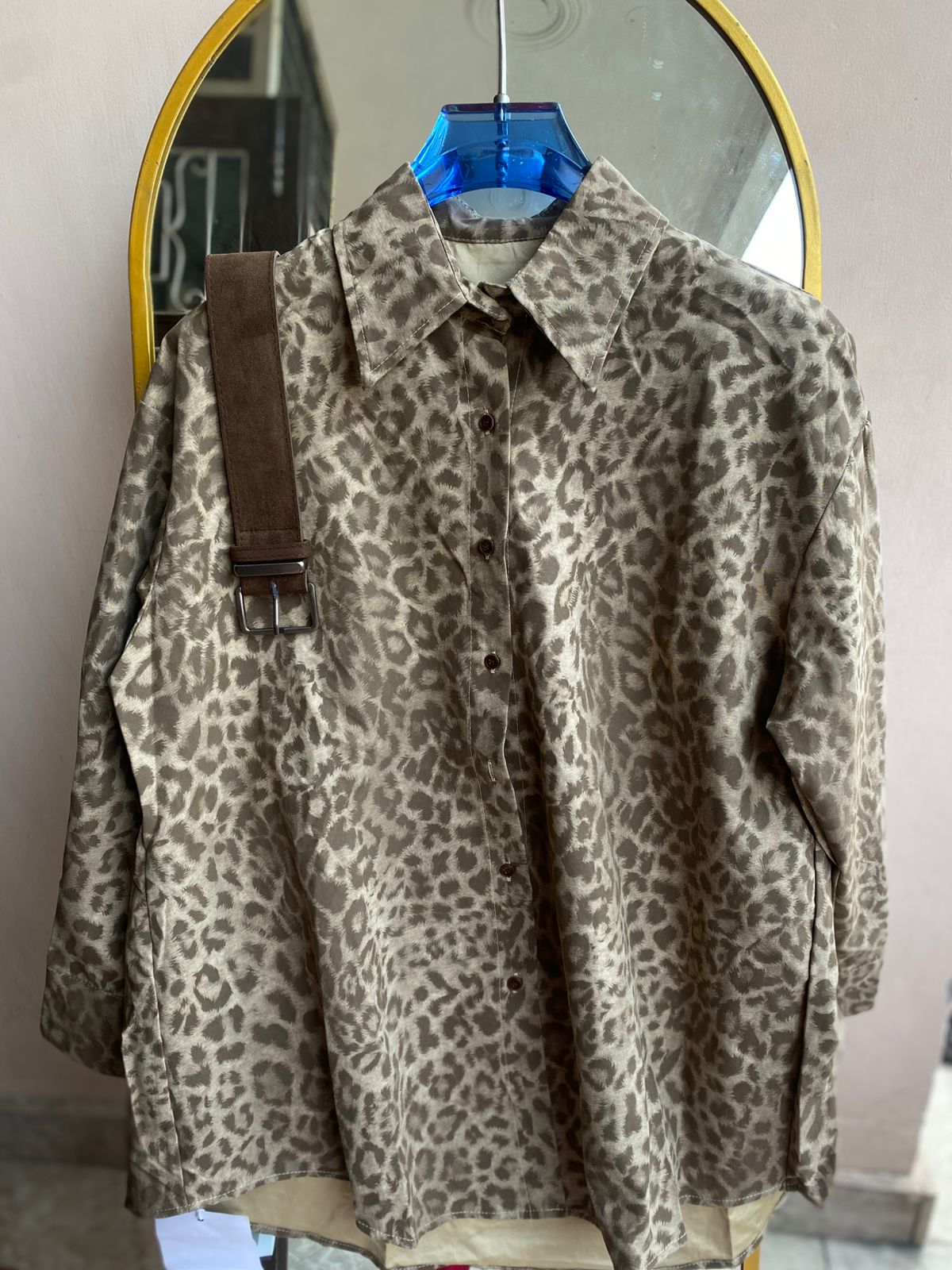 Beautiful Animal Printed Shirt With Belt FT325