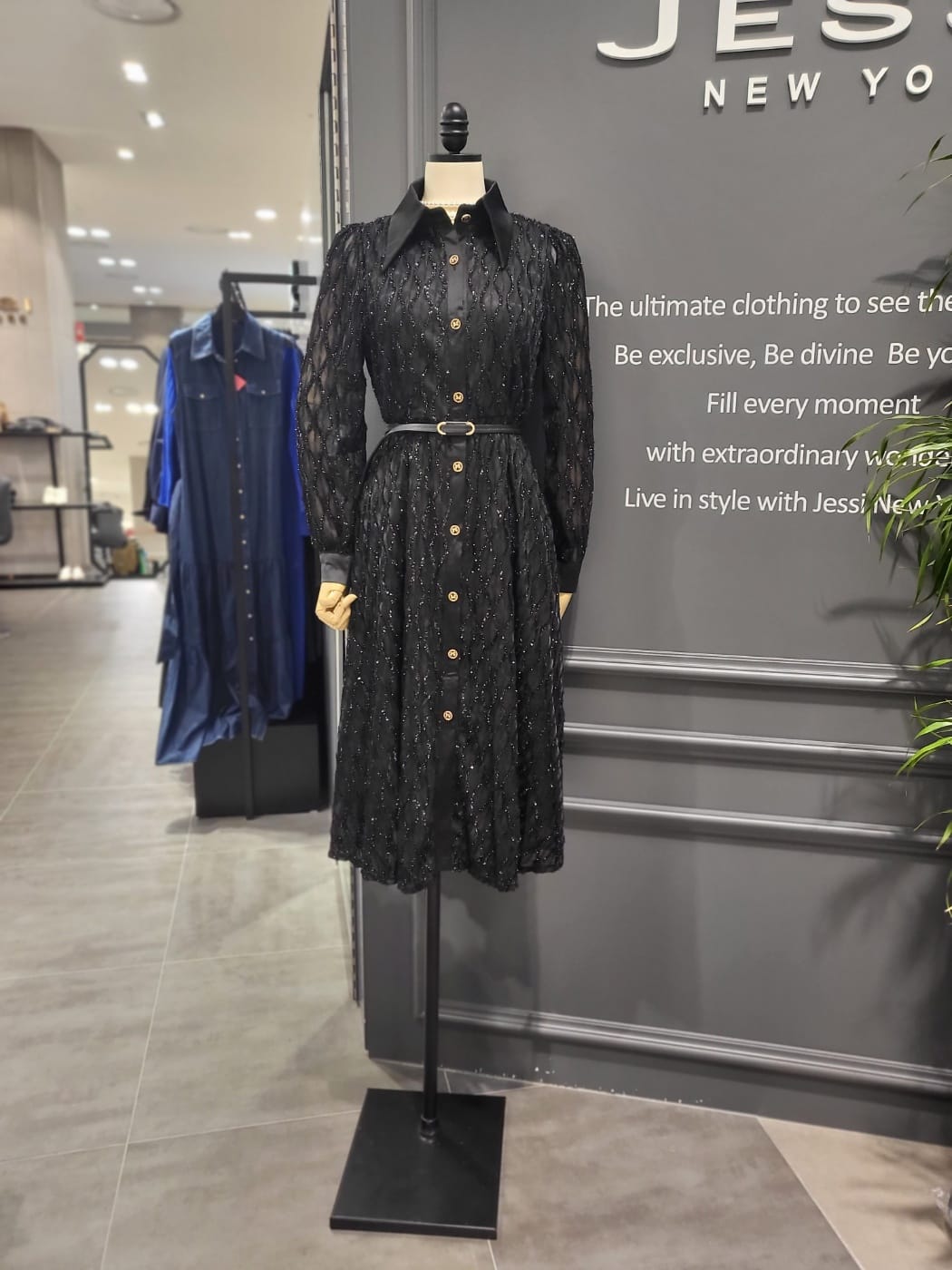 Buttoned embellished dress FT326