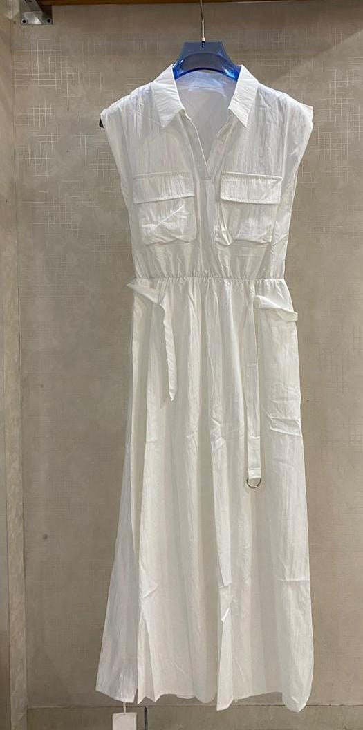 Beautiful Long Cotton Dress With Belt FT336