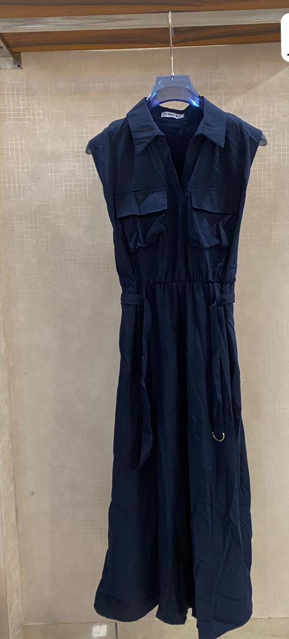 Beautiful Long Cotton Dress With Belt FT336