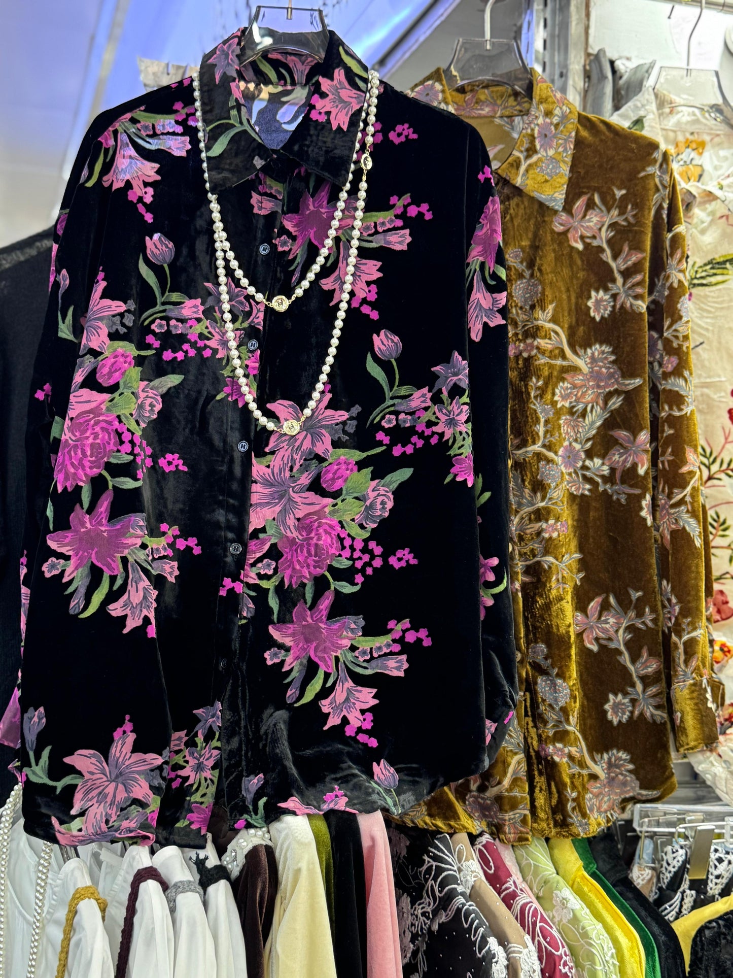 Luxe Floral Velvet Shirts FT334