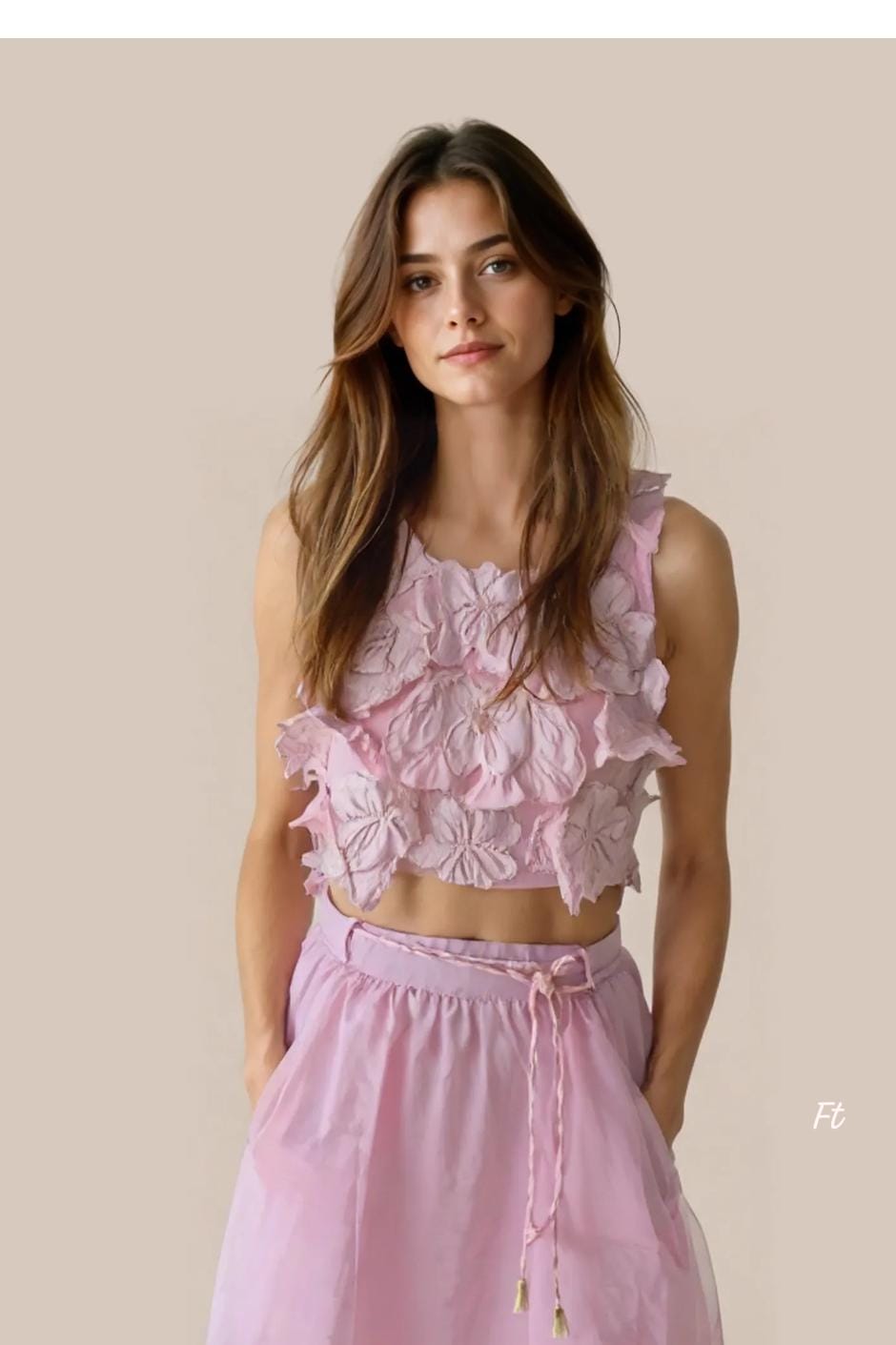 Luxe Collection Textured flower top FT337