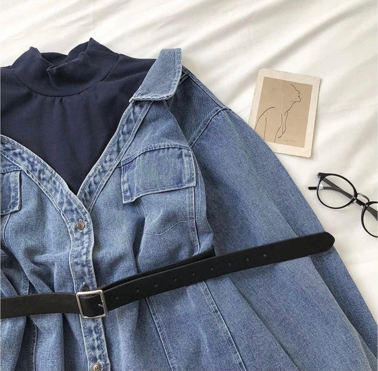 Asymmetrical Denim shirt FT338