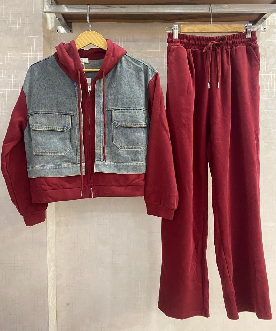Denim Detailed Coord Set FT342