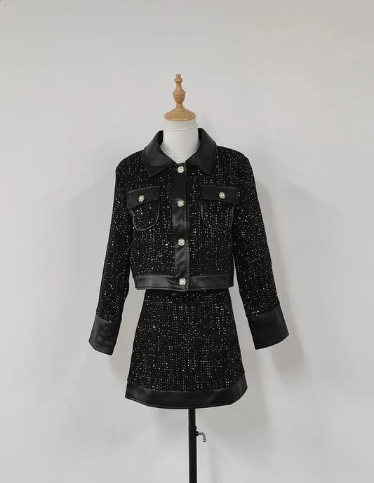 Sequence Tweed Jacket And skirt FT346