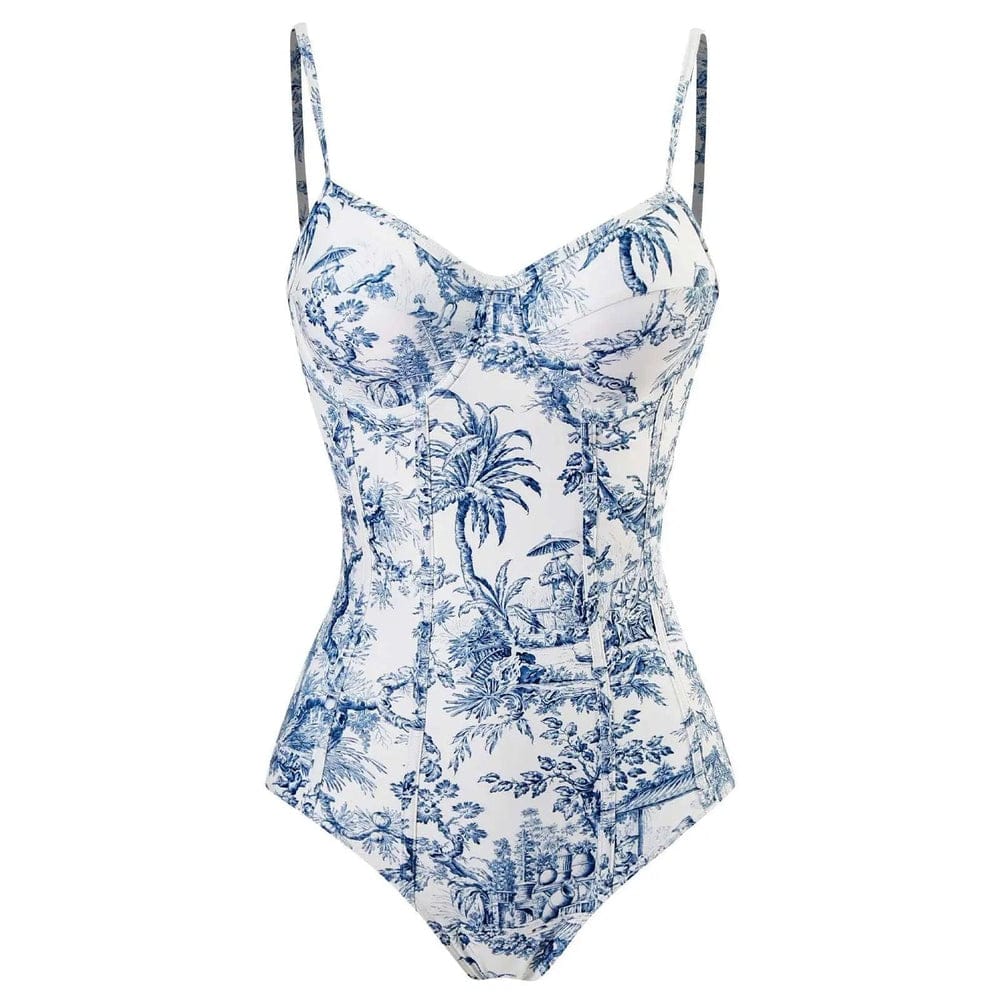 Printed Swimsuit With Sarong FT352