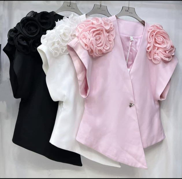Luxury Flower Pattern Korean Blazer/Top FT354