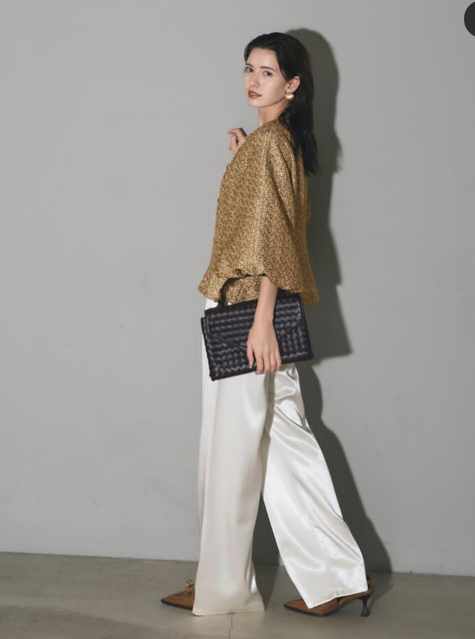 Tweed Metallic Peplum Jacket FT357