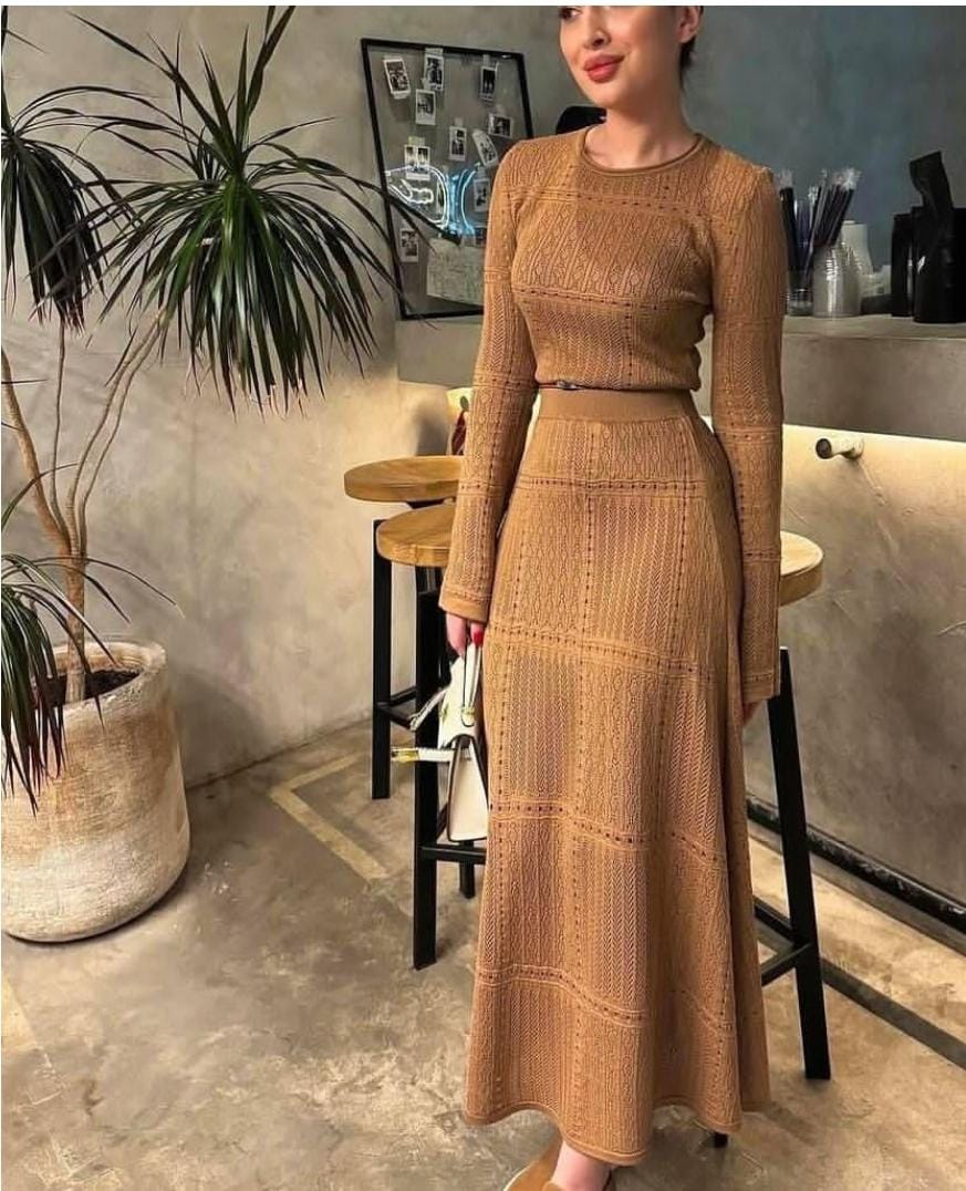 Beautiful Knitted Skirt Co-Ord Set FT360
