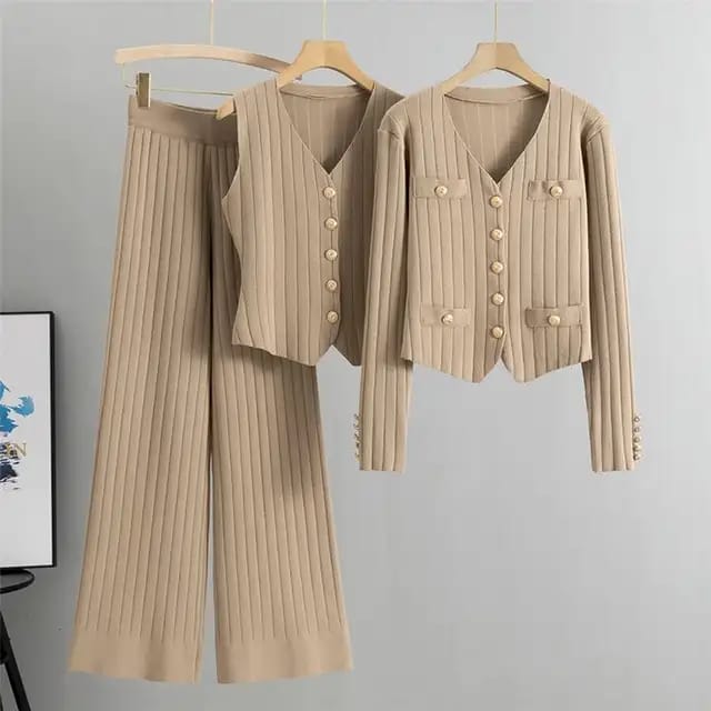 Beautiful Buttoned 3 pcs Co-Ord Set FT370