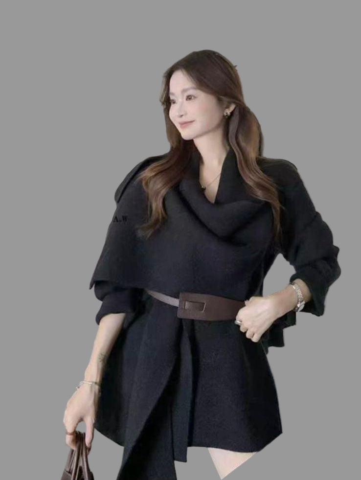 Woolen Cape with Belt FT384