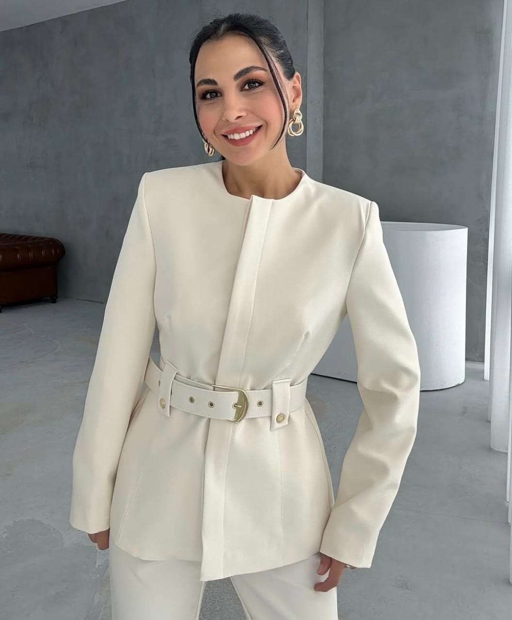 Formal Belted Blazer Set FT392