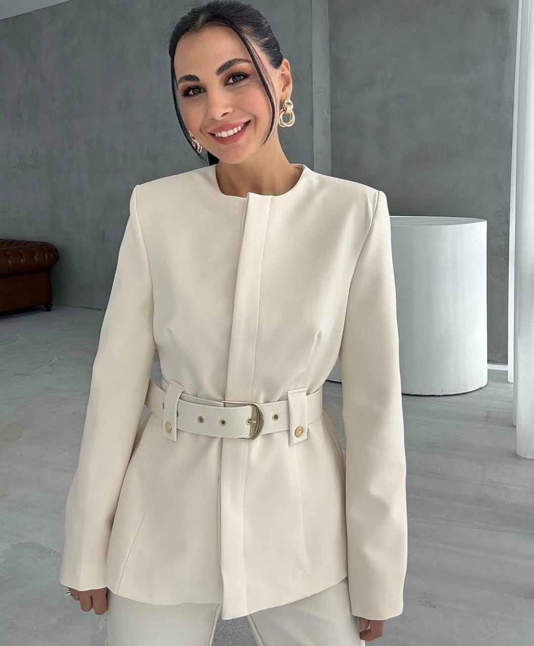 Formal Belted Blazer Set FT392