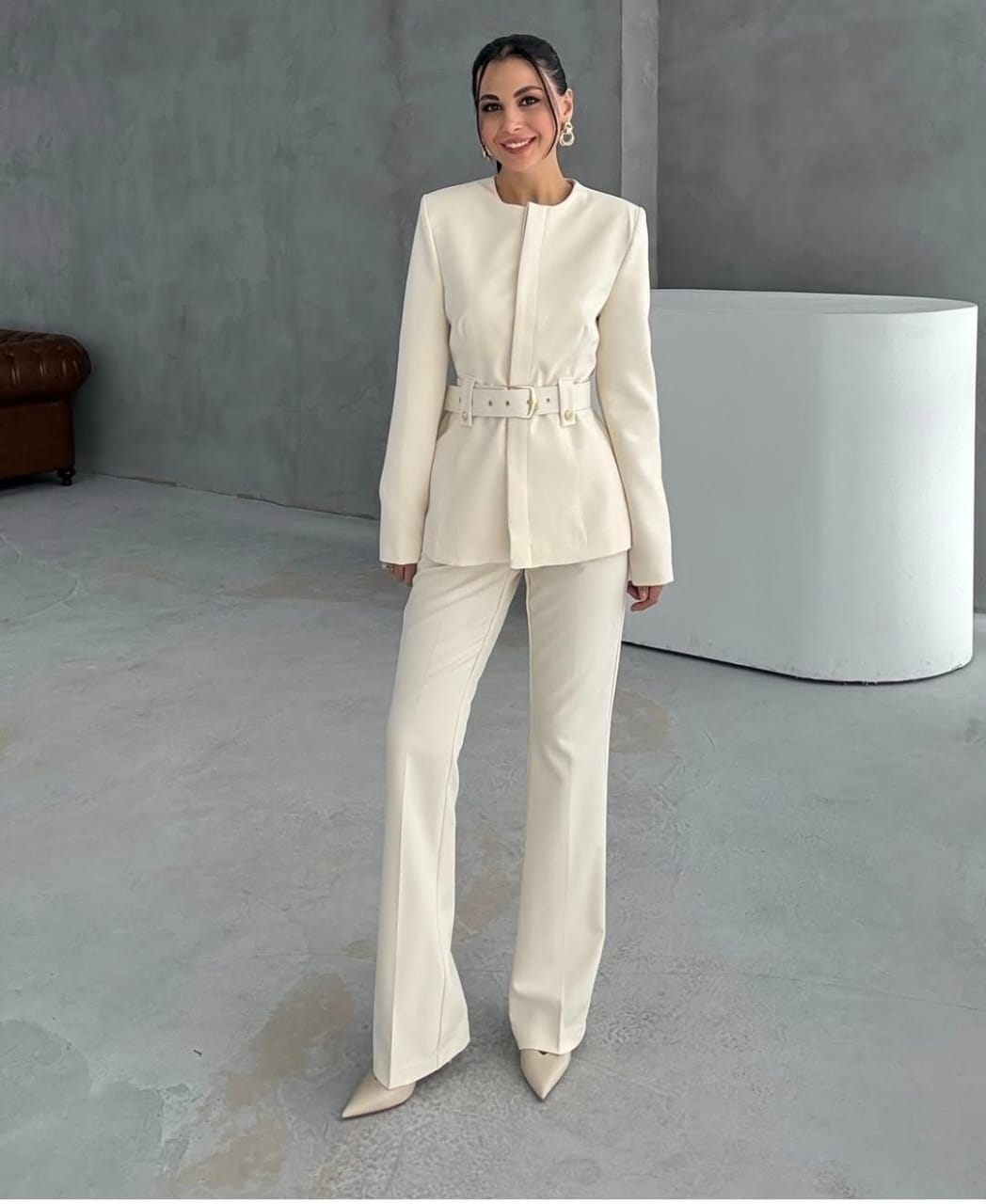 Formal Belted Blazer Set FT392