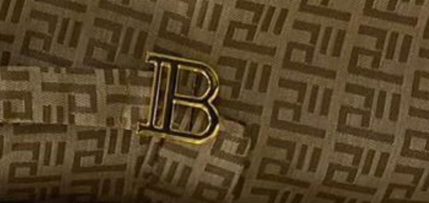 Golden Buttoned Logo Inspired Blazer with Belt FT572