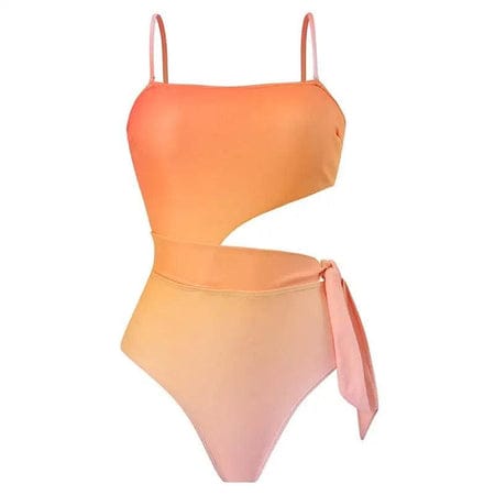 Orange Swimsuit with Sarong FT637