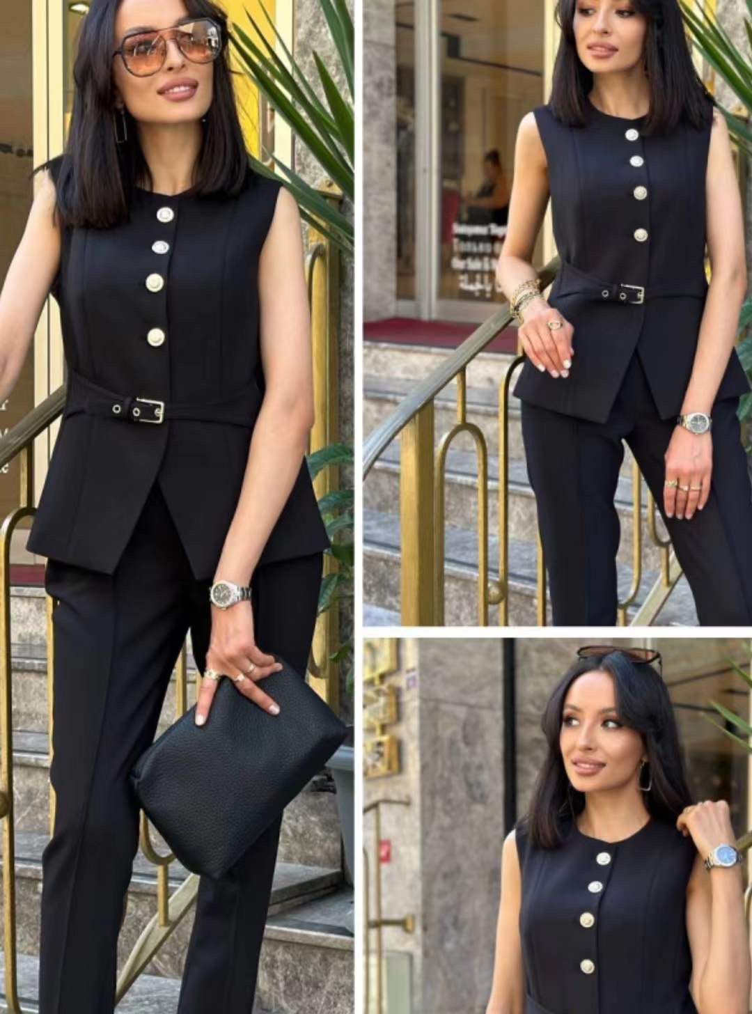 New Formal Set With Attached Belt FT658
