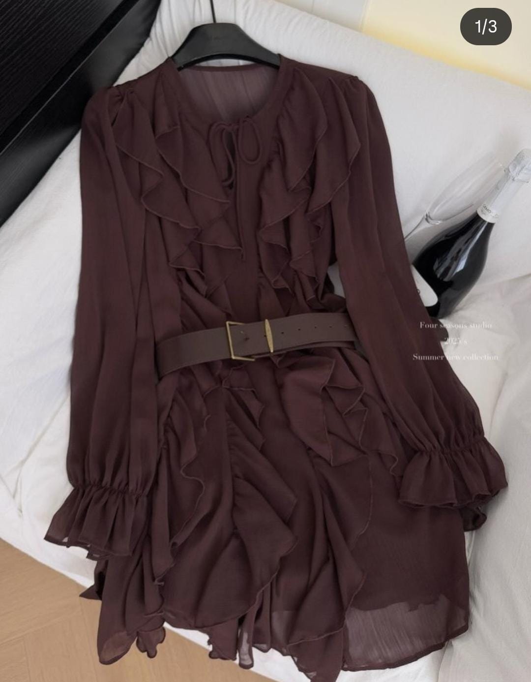 New Ruffled Dress With Belt FT673