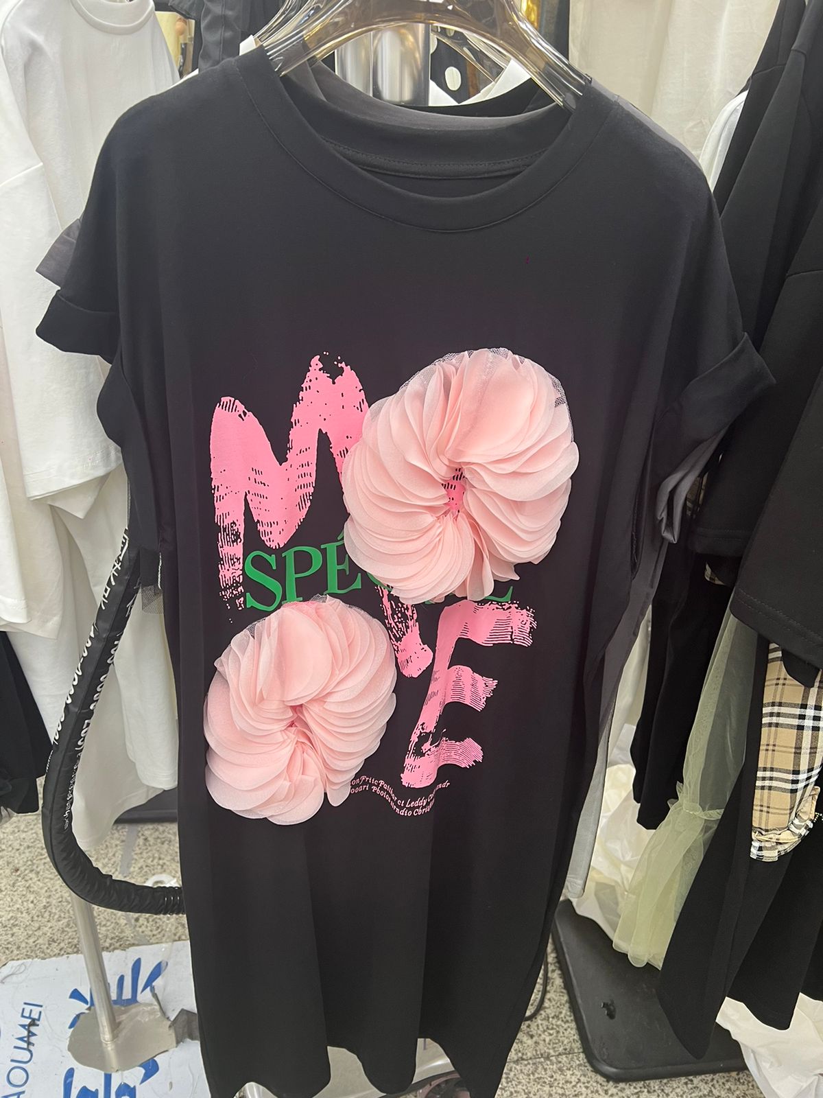 3D Flower Detailed T-shirt Dress FT667