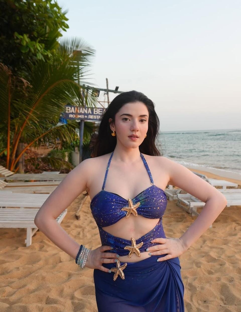 Ocean Glitter Starfish Swimsuit with Wrap FT671