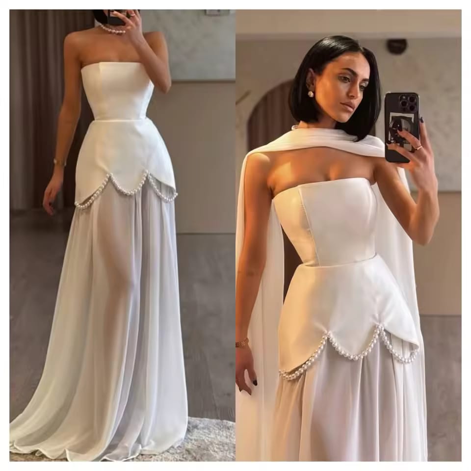 Elegant Pearl Detailed Dress FT674