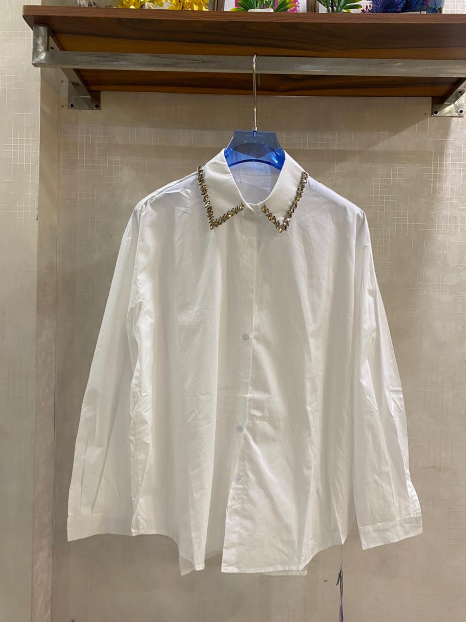 Deatachable Charms Detailed Cotton Shirt FT679