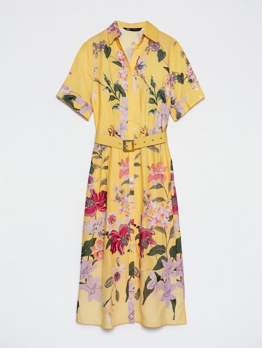 Beautiful Floral Belted Dress FT688