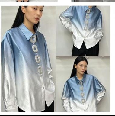 Beautiful Azure Embossed Shirt FT690