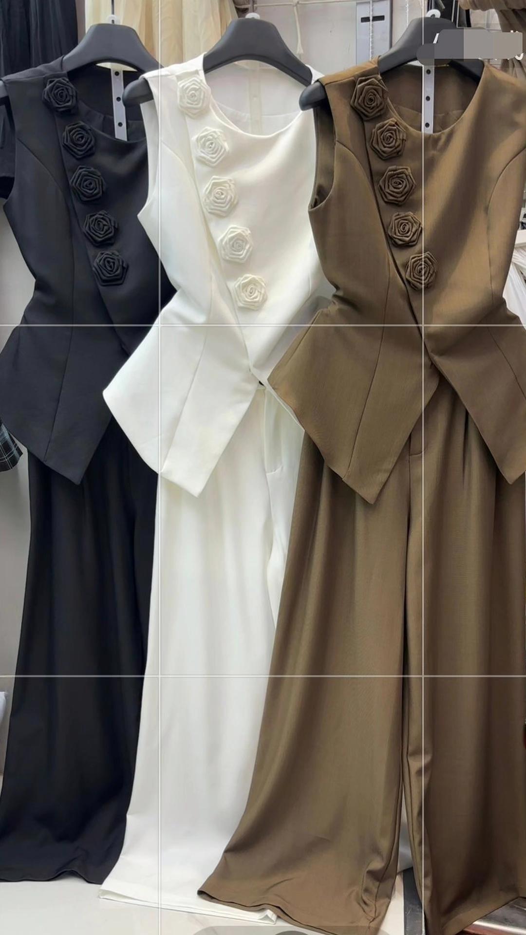 Flower Waist Coat And Pant Set FT769