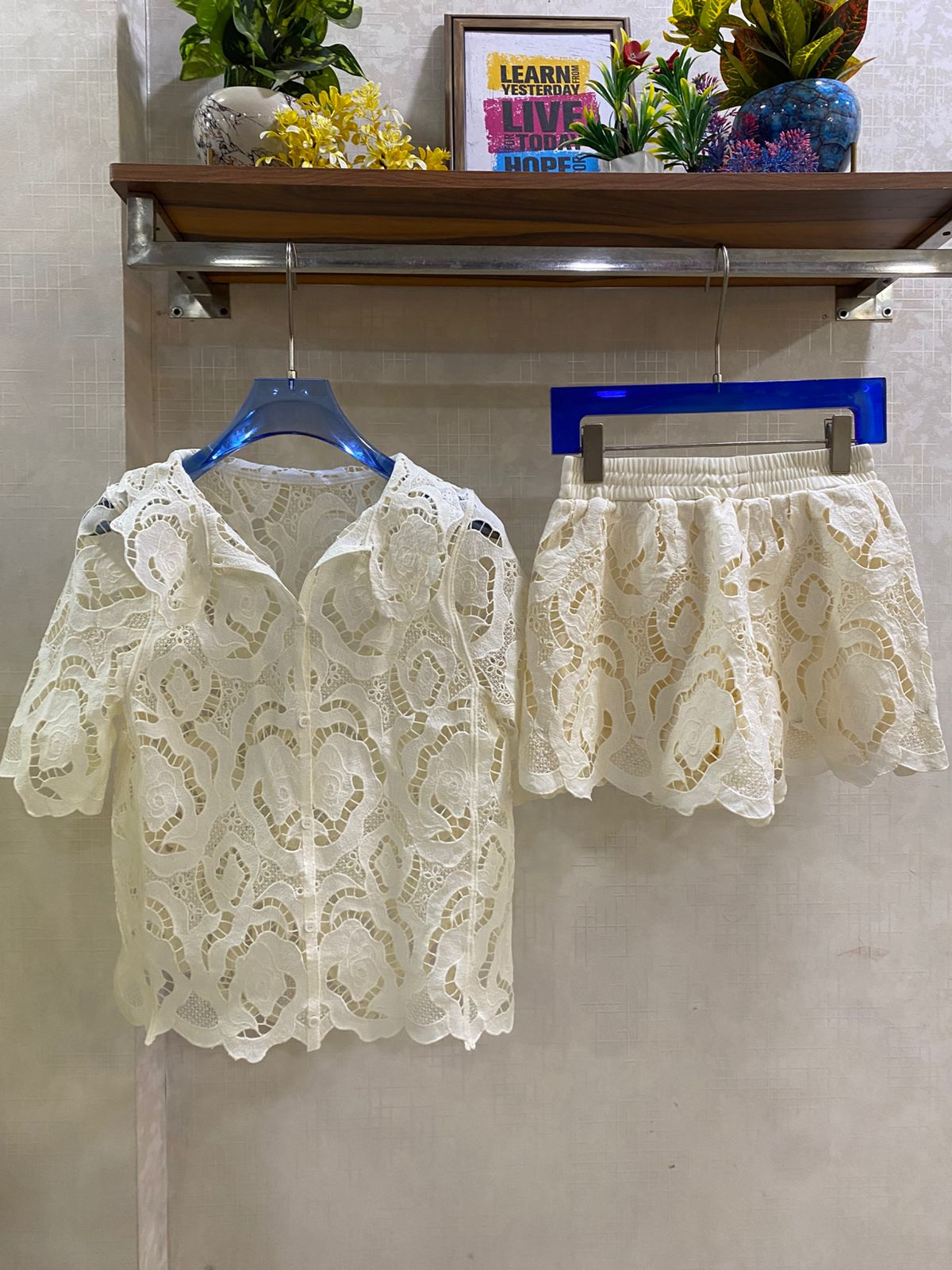 Stunning Lace Detailed Shorts Co-Ord Set FT772