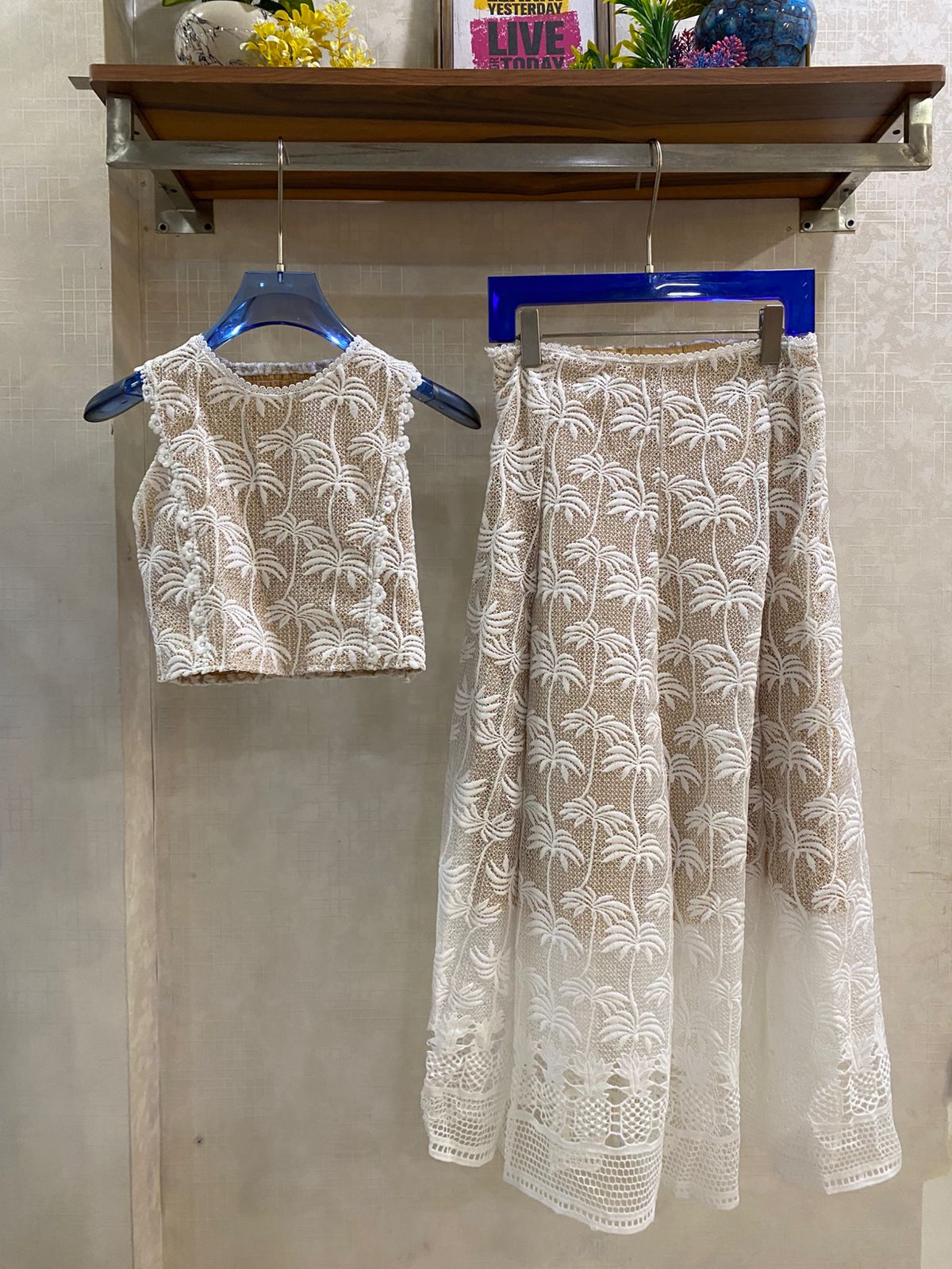 Lace Embroidered Two-Piece Skirt Set FT887