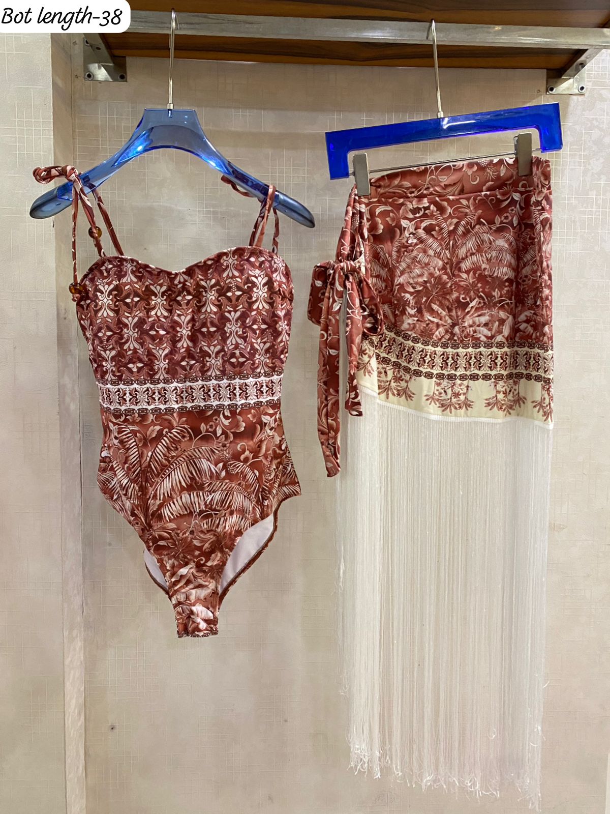 Tie-Up Swim Suit With Skirt FT901