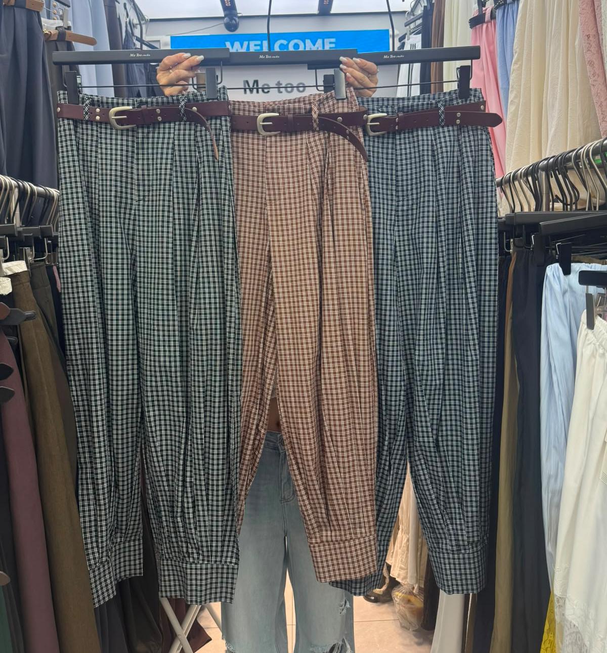 Stunning Plaid Belted Pant FT925