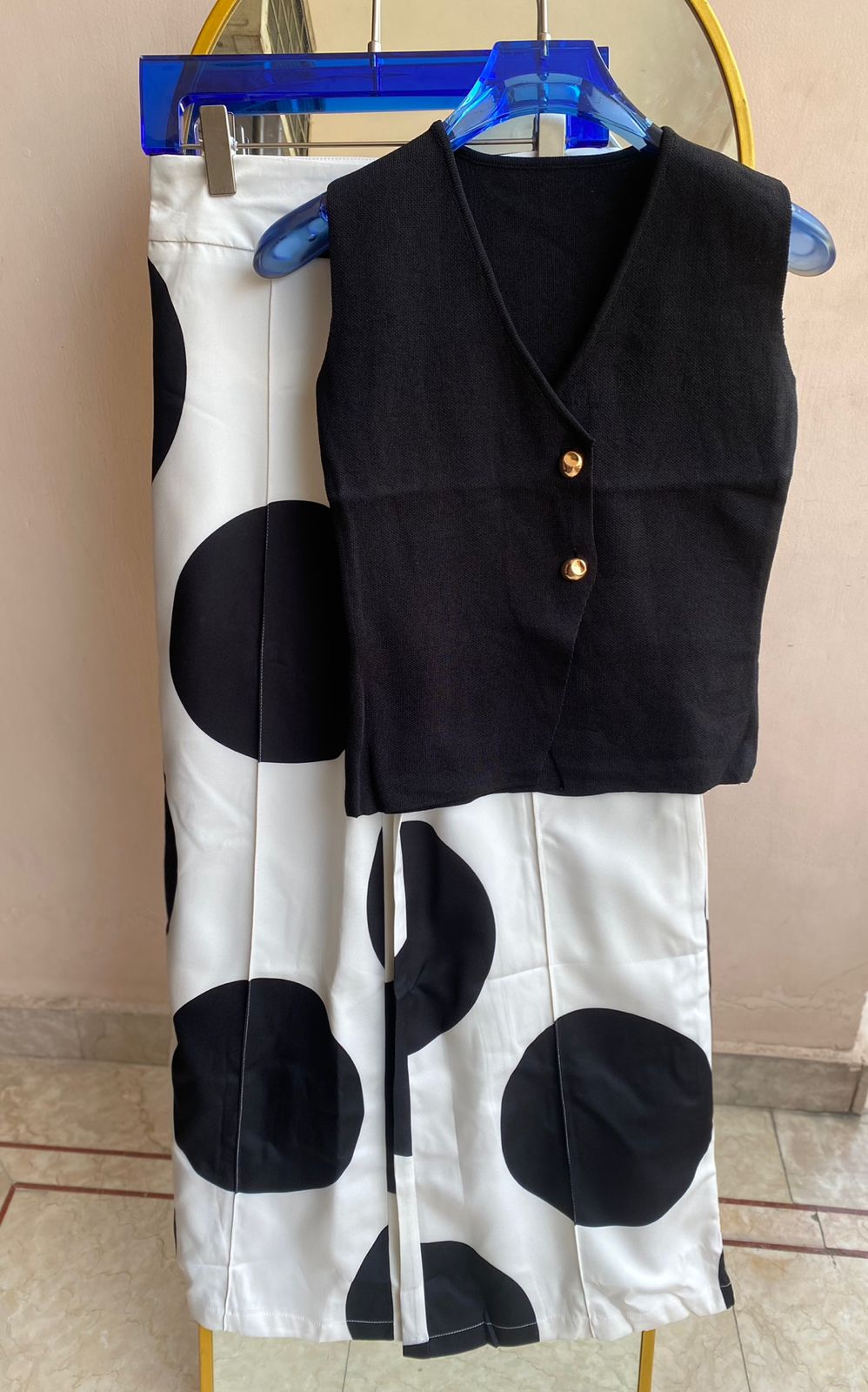 Pavitra Inspired Polka Dot Pants With Knitted Top FT335