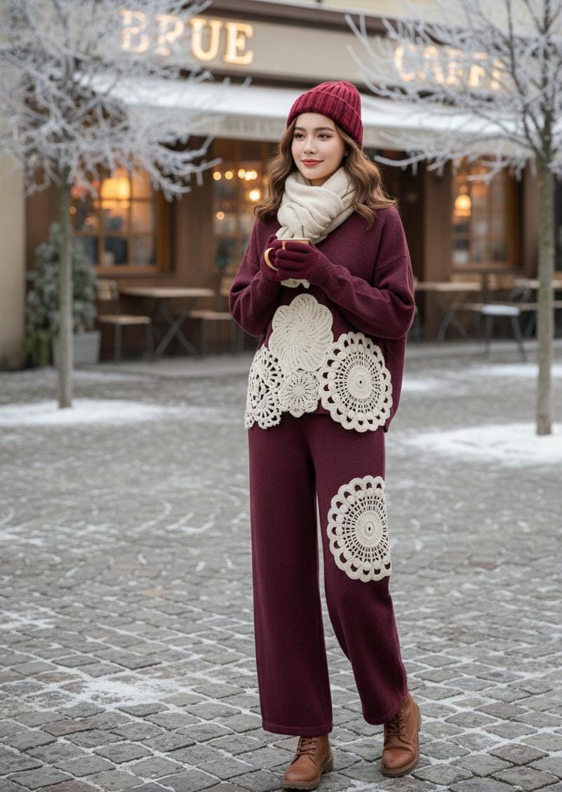 Artisan Woolen Crochet Detailed Set FT400