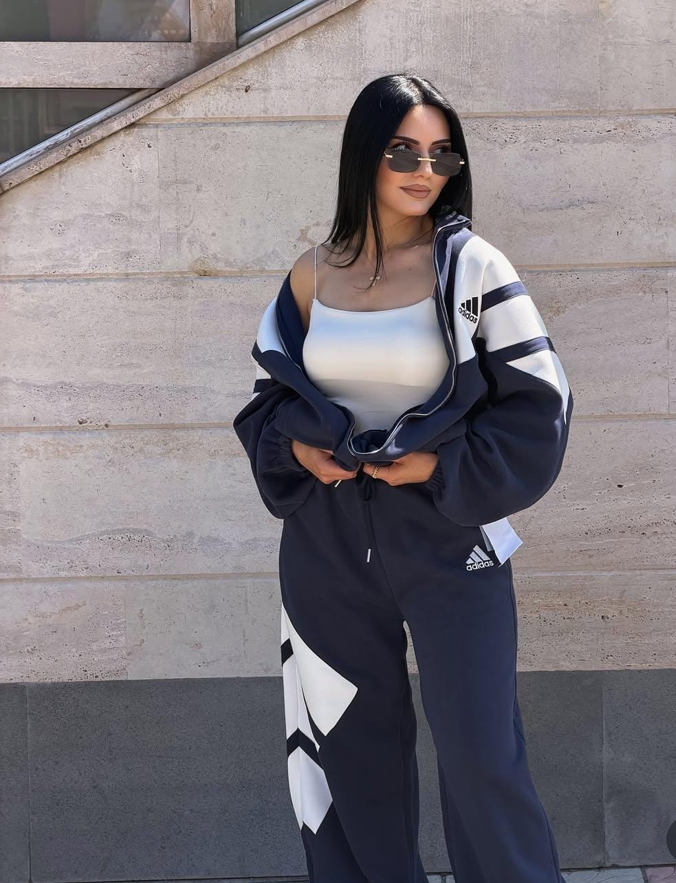 Elegant Retro-Revival Color block oversize Set FT965