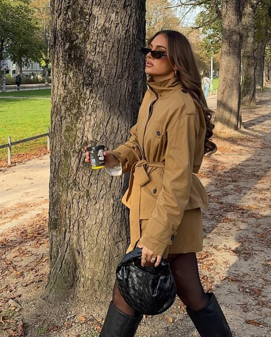 Oversize Trench Coat With Skirt FT577